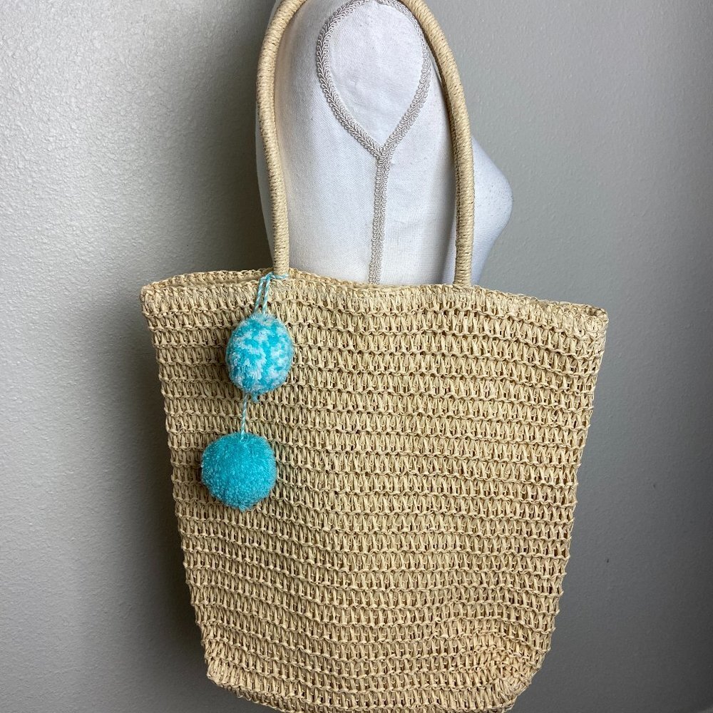 NWOT Wicker Tote Bag 16" x  15" H